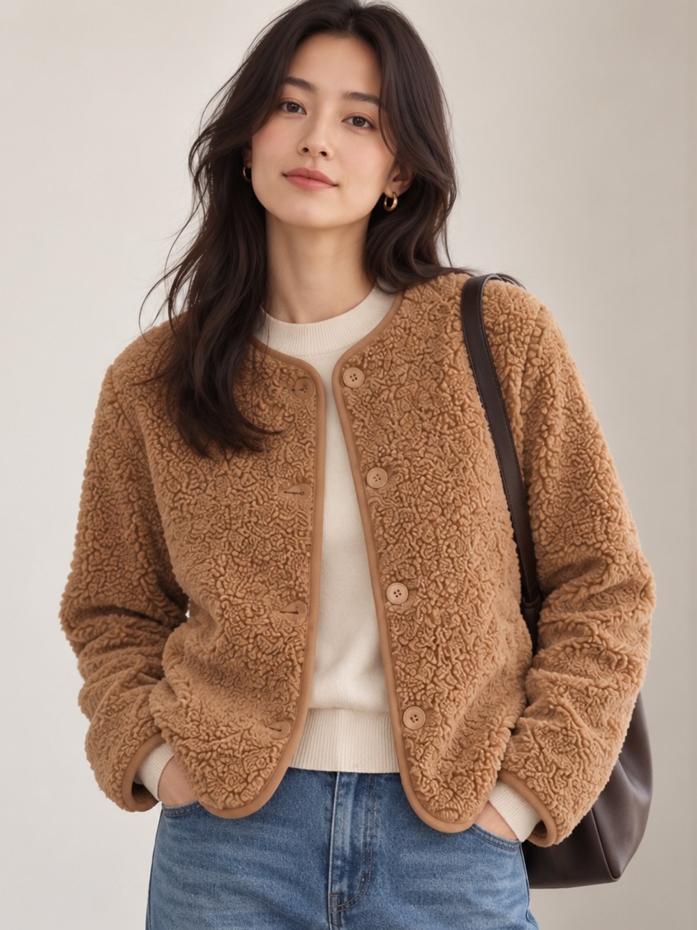 Uniqlo Pile Lined Fleece Button Up Cardigan SZ XS